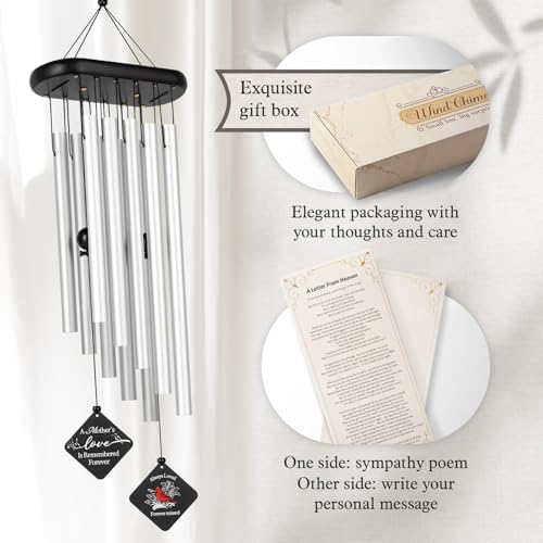 SteadStyle Memorial Gifts for Loss of Mom, Cardinal Memorial Wind Chimes | Sympathy Bereavement Gifts for Loss of Mother, Loss of Mom Sympathy Gifts, In Memory of Mom, Memorial Wind Chime Garden Patio