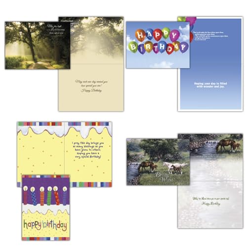 Celebrations KJV Birthday Cards, 48 Count | Generous Birthday Card Assortment With KJV Scripture And Envelopes Keeps You Ready All Year
