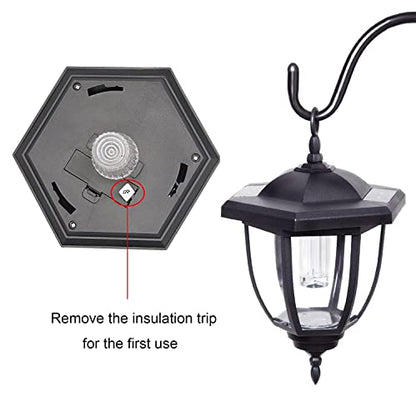 MAGGIFT 34 Inch Solar Hanging Lights Outdoor, 2 Pack | Waterproof Solar Garden Lights with 2 Shepherd Hooks Landscape Lighting for Lawn Patio Yard Pathway Driveway