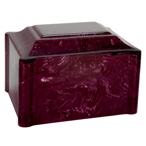 Rosa Claremont Cultured Marble Cremation Urn - Adult Size - Cremation Urns for Human Ashes - Ground Burial, Home Memorial and Funeral Cremation Urn - color: Red