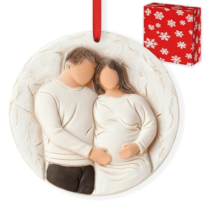 3D Expecting Baby Christmas Ornament 2026 for New Parents - Pregnant Announcement Gifts for Husband Grandparents Family Aunt - Baby Announcements Ideas Gifts for Expecting Parents to Be 2026 - style: Expecting Baby
