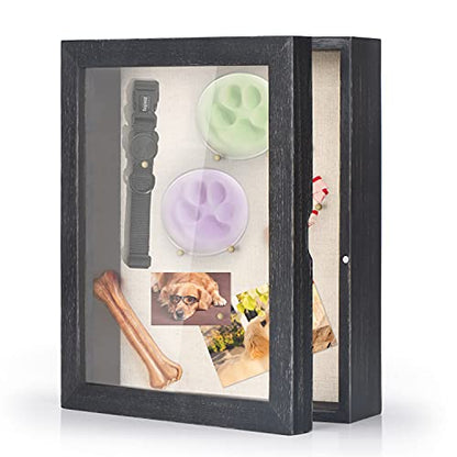 Love-KANKEI Deep Shadow Box 8x10,Solid Wood Frame,Memory Box,Rustic Black - color: Black, size: 8 x 10