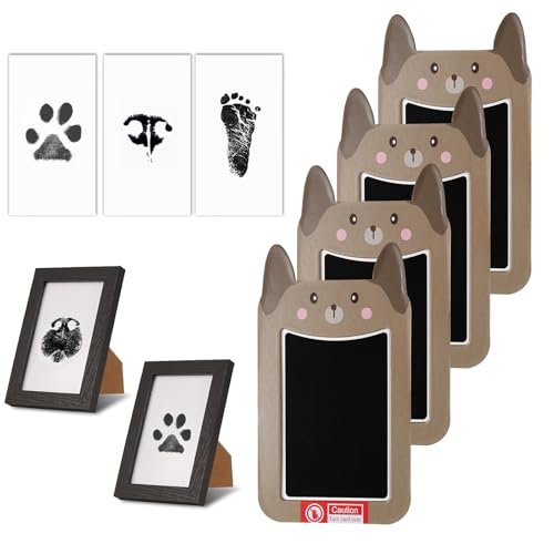 Inkless Paw Print Kit for Dogs, Cats & Babies – Dog-Shaped Clean Touch Paw Print & Nose Print Kit, Mess-Free Keepsake Gift Set with Wooden Frames – Perfect for Pet Lovers