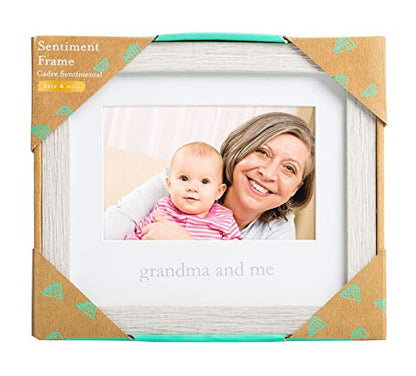 Kate & Milo Rustic Grandma And Me Frame, Wall And Tabletop Frame, Nursery Wall Décor, 4x6 Photo Insert, Distressed Gray - style: Grandma and Me