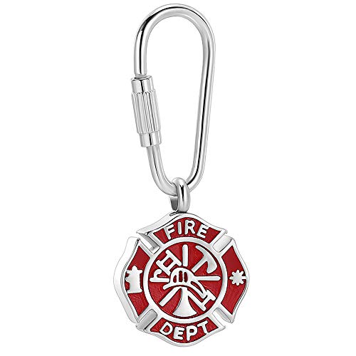 Imrsanl Truck/Excavator Urn Keychain for Ashes for Men Cremation Jewelry Urn Key Chain for Ashes Pendant Key Ring for Human - color: Firefighter Fire Dept