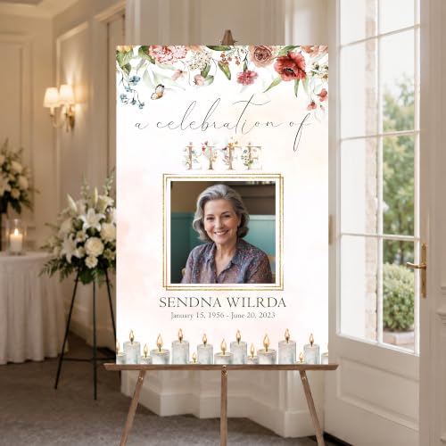 Personalized Editable Welcome Yard Sign, Celebration of Life Welcome Sign, Custom Tribute Sign, Large Outdoor Welcome Sign, Remembrance Event Decoration, Personalized Memorial Entrance Sign, Custom Photo Welcome Display - color: #Version 15