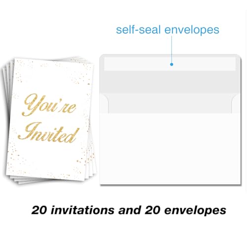 Wedding Anniversary Party Invitations Surprise Invitation Cards 20 Pack | Fill In Invites With Envelopes Double Sided Wedding Anniversary Invites with Envelopes - color: ABAB