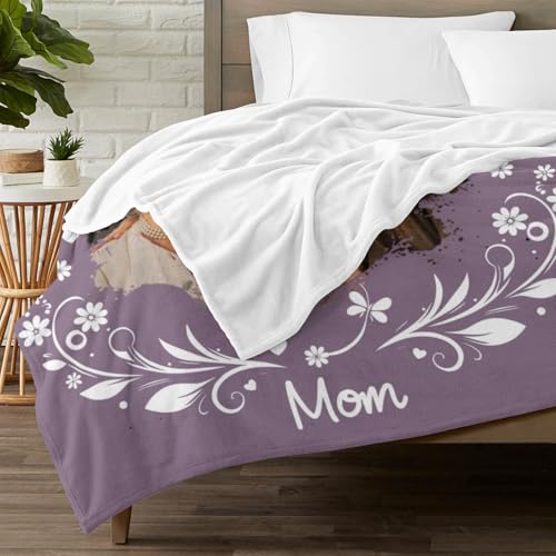 Personalized Memorial Picture Blanket Custom Hug from Heaven Sympathy Gift | HD Printing Flannel Throw Blanket for Grief and Remembrance Loss of Mother Father - color: Design 15
