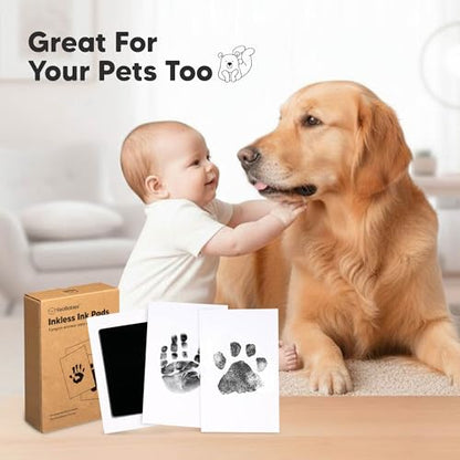 4pk Inkless Baby Hand and Footprint Kit, Mess Free Ink Pads (Jet Black, R) - color: Jet Black, size: 4-Pack, Regular 2.3" x 3.7"