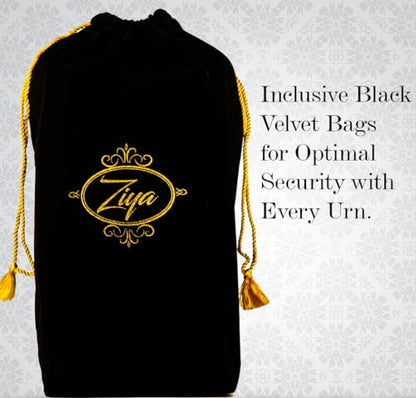 ZIYA Tree with Text Wood Urns for Human Ashes Adult Male, Decorative Men Urns, Large Funeral Urns for Women, Handcrafted Burial Female Cremation Urns for Large Adult Up to 250 lbs with Velvet Bag
