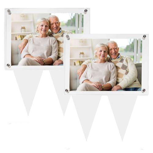 5X7 Waterproof Picture Frame for Grave, Cemetery Decorations for Grave,2pcs | Clear Outdoor acrylic Picture Frame for Grave, Decorationfor Cemetery,Memorial Gifts, Sympathy Gift,Pet Photo, Decorations - color: 2 PCS