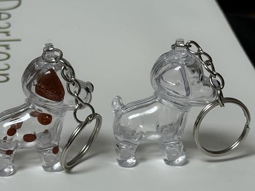 EPMANN 4Pcs Dog Hair Collector Keychain Charm Memorial Storage Box, Transparent Bottle for Pet Hairs Keychain - style: B
