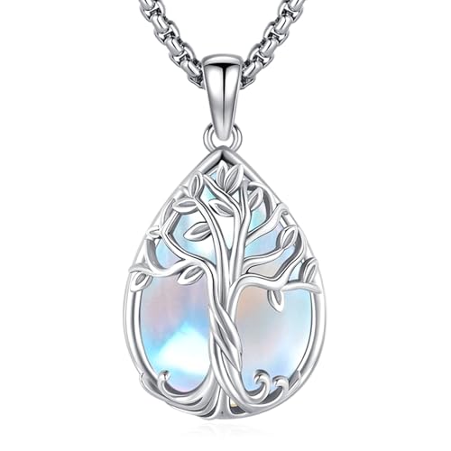 Eusense Tree of Life Necklace for Women Men Sterling Silver 925 Tree Urn Locket Cremation Jewelry Family Tree Pendant Gifts for Her Him Mom Dad Grandma Daughter - style: E-F-Tree of Life Necklace