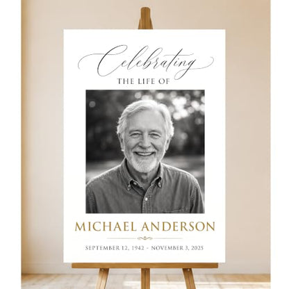 Personalized Funeral Celebration Of Life Welcome Sign #1 - color: Style 1