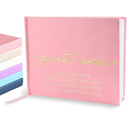 Promot Personalized Guestbook (Pastel Pink) - 110 Lined Pages - color: Pastel Pink