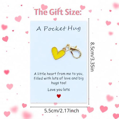 YOJO Pocket Hug Keychain, Love Keychain with Positive Affirmation Card, Emotional Support, Inspirational Gift - color: Yellow