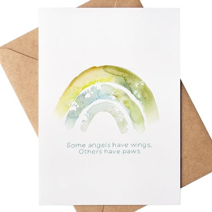 Dog Sympathy Card, Pet Loss Card, Cat Sympathy Card with Rainbow Bridge (Handmade, Premium Quality)