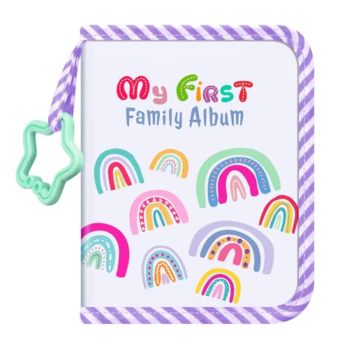 Fintie Baby Photo Album 4x6 Inch, 18 Photos My First Family Soft Album Book | For Newborn/Toddlers/Kids/Baby Shower Memory Birthday Gifts, Family Tree, First Year Milestones Keepsake, Dreamy Rainbow - color: Dreamy Rainbow
