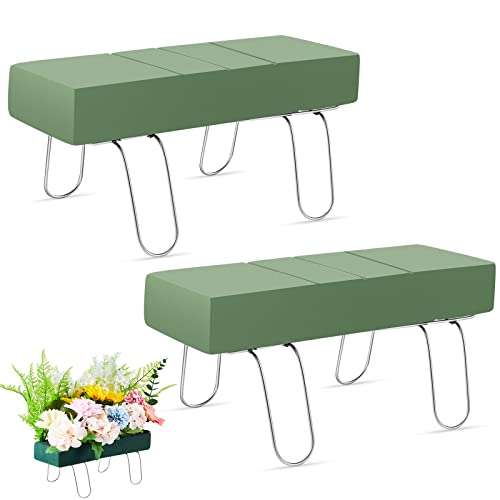 Tondiamo 2 Pcs Headstone Flower Saddle Grave Saddles for Headstones 12 x 11 Inch Galvanized Gravestone Saddle Cemetery Headstone Saddles with Floral Foam for Cemetery Floral Holder Arrangements