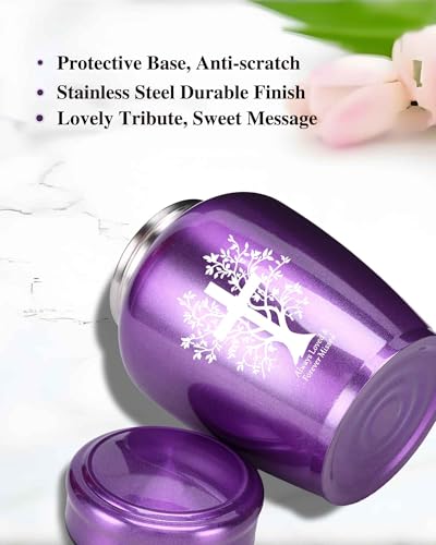 Cremation Urns for Human Ashes Adult - Female Man Women Male | Burial Funeral Keepsake Urn Large up to 180 lbs - color: Purple