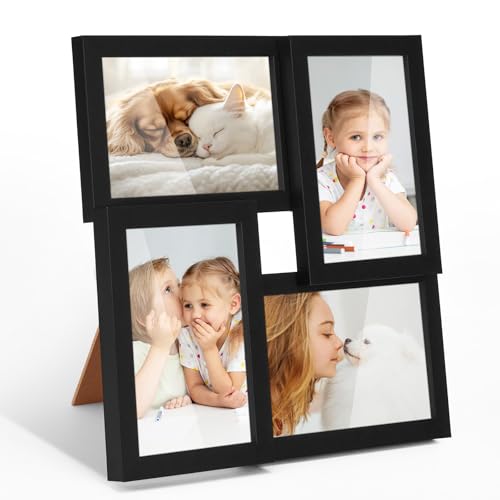 TWING 4x6 Picture Frames Collage Family Multi Photo Frame Wall Decor, Black - color: Black