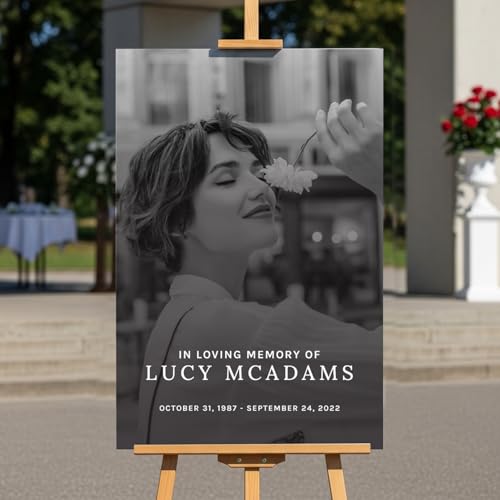 Custom-Made In Loving Memory Funeral Sign With Photo (PVC Board)
