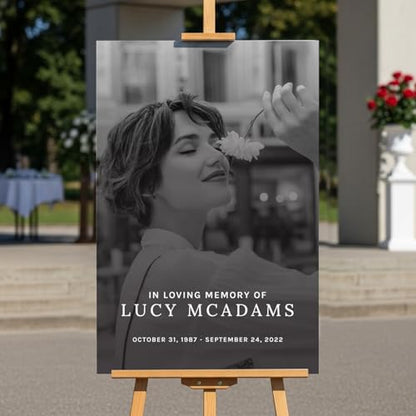 Custom-Made In Loving Memory Funeral Sign With Photo (Paper) - color: Sign 4