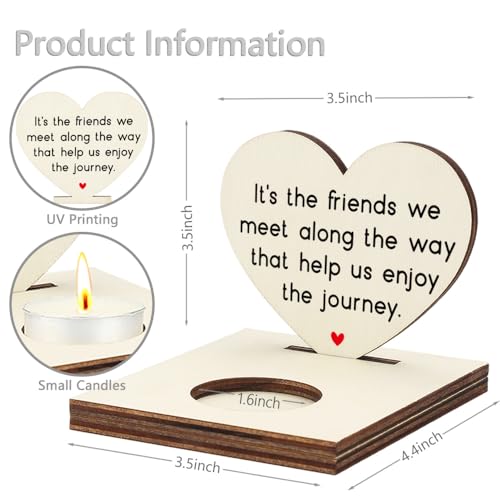 Heart Shaped Wooden Tealight Candle Holderwith Inspirational Quotes, Memorial Friends Appreciation Gifts, Rustic Wooden Candle Holder for Birthday, Christmas, Farewell SLZ22 - color: Daughter