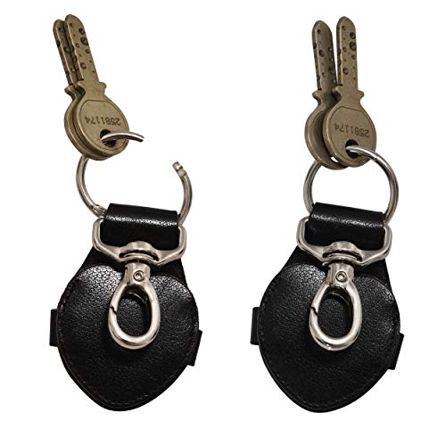 Leather Keychain Clip Cute Heart Photo Charm Ring Valentine Gift Men Women | Top Grain Leather, Hidden Photo Compartment, Photo Template Included, Fashion Accessory - color: Black Buff V.t