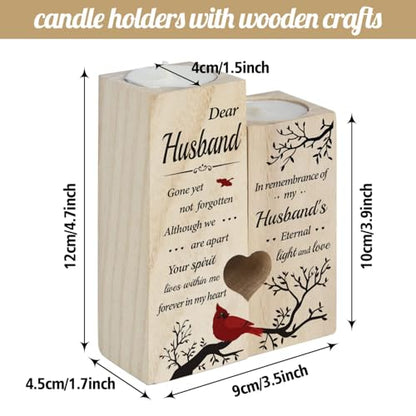 SteadStyle Memorial Gifts for Loss of Husband, Cardinal Candlestick Holders - style: Husband