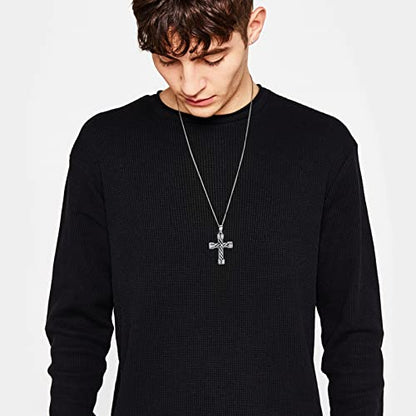 Imrsanl Cremation Jewelry for Ashes Cross Memorial Urn Necklace Pendant Keepsake Religious Cross Ashes Jewelry - color: Silver-2