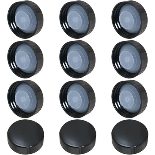 MEETOOT 12PCS 38mm Black Phenolic Resin Sealed Screw Cap Reusable Fermentation Vessel Replacement Lid Suitable for Daily Chemicals Food Cosmetics Bottle - size: 38mm