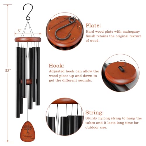 Memorial Wind Chimes for Loss of Loved One Outside Clearance - size: 32" Medium