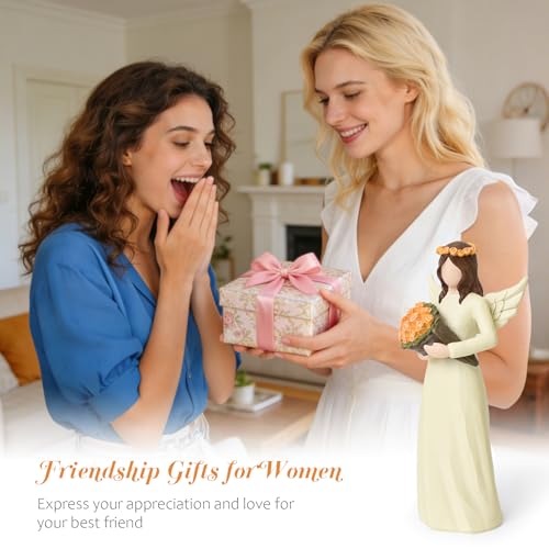 R S Trade Yellow Roses Angel Figurines, Friendship Gifts for Women | Friend Bestie Gifts to Express Encouragement, Appreciation, Celebrating New Beginnings - style: Friendship Gifts for Women