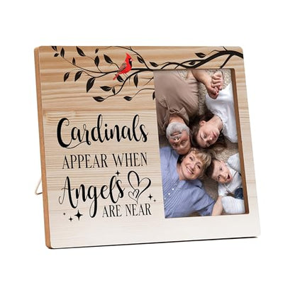 Memorial Pictures Frame, Cardinals Appear When Angels Are Near Photo Frame, Sympathy Gifts For Loss Of Loved One, Farmhouse Home Living Room Bedroom Decoration -b107