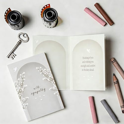 Heartfelt Sympathy Card for Friends, Family, or Colleagues - Sent by Daughter, Son, Friend, or Boss, Includes Elegant Envelope and Rose Pattern Gold Sticker - color: QY-42