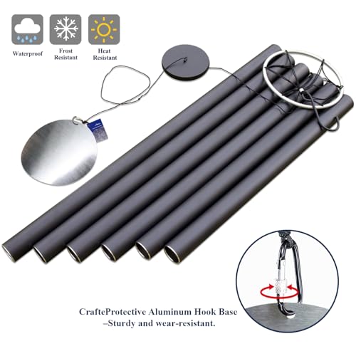 ASTARIN 78 Inch Wind Chimes for Outside with 6 Tubes Tuned Relaxing Melody - size: 78”-Black