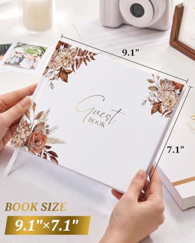 Wedding Guest Book for Wedding Reception- Elegant Polaroid Guestbook for Baby Shower,Birthday and Special Events,Guest Sign-in Book(Autumn) | 100 Pages, Elegant Guest Sign-in Book for Bridal Party, Autumn Design - color: Autumn