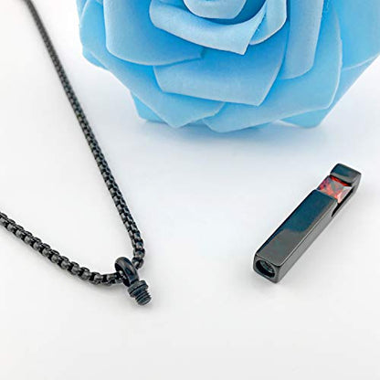 YOUFENG Urn Necklaces for Ashes Birthstone Cube Urns for Human Ashes Memorial Cremation Urn Locket Keepsake Ashes Jewelry - style: January