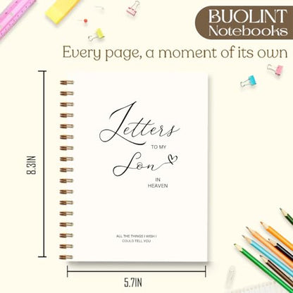 Letters to Heaven Notebook Journal 5.5x8.3, Grief Journal for Women, Memorial Sentimental Gifts, Sympathy Gifts for Loss of Loved One, Spiral Hardcover Notebook(Son) - color: Son
