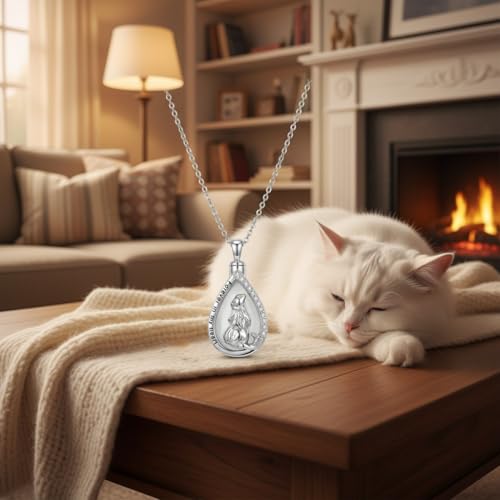 TIGER RIDER Pet Paw Necklace 925 Sterling Silver Cross Infinite love Necklace Pendant Pet Jewelry Gift for Dog Cat Lovers - style: cat Forever in your heart