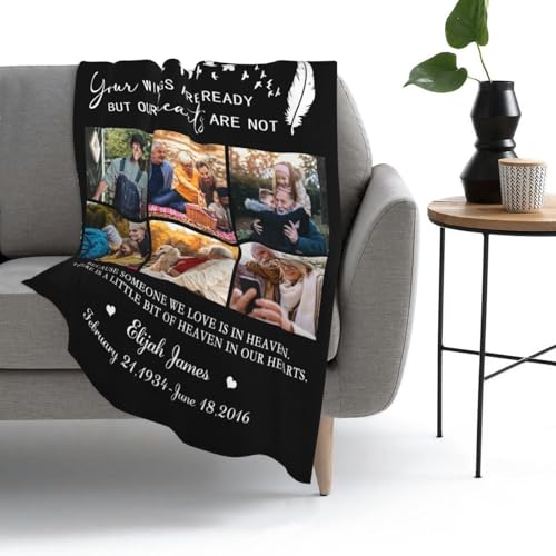 Personalized Memorial Blanket, Photo Blankets Using My Own Photos Sympathy Gifts for Loss of Mother Father Husband Grandma Son - color: Memorial Blanket 26