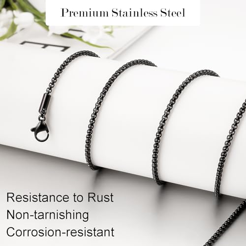 Abooxiu Replacement for Cremation Jewelry Stainless Steel Chain Necklace for Men Women Black