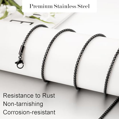 Abooxiu Replacement for Cremation Jewelry Stainless Steel Chain Necklace for Men Women Black