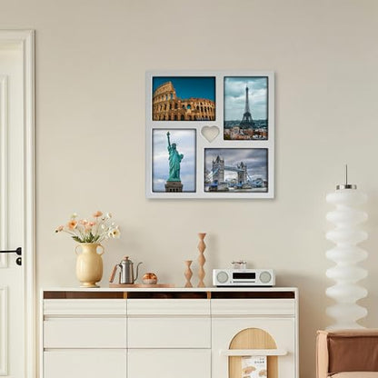 GENTLE DEER Collage Picture Frames, Photo Frame for Wall Hanging & Tablet Display (White, 5X7) - color: White, size: 5X7