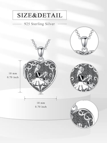 Personalized Heart Locket Necklace That Holds Pictures 925 Sterling Silver Custom Photo Lockets Necklaces Jewelry Gifts for Family Women Lover - color: Mother and daughter A, style: Locket Only