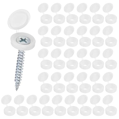 M METERXITY 100-Pack Plastic Hinged Screw Cover Caps, 3mm Shutter Screws with Caps, Fold Snap Washer Covers, Washer Flip Protection Covering M3 M4 M5 Screws Heads [White] - color: White, size: 3mm