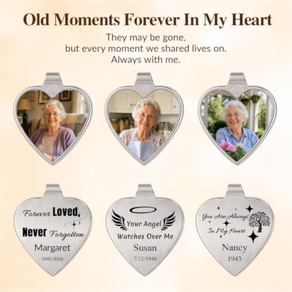 QYH Personalized Memorial Keychain with Photo, Loved One Remembrance Gift