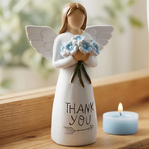 Thank You Gifts for Women, Angel Figurines for Women, Gratitude Gift, Volunteer, Employee, Social Worker, Teacher Appreciation Gifts for Coworkers, Friend, Thank You Gift Hand-Painted Angel Figure - color: Thank You Figurine