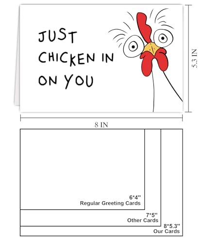 Funny Thinking of You Card, Humorous Chicken Encouragement Cards, Funny Get Well Get Better Cards, Humor Miss You Gift for Friend, Chicken in on You! - color: #2